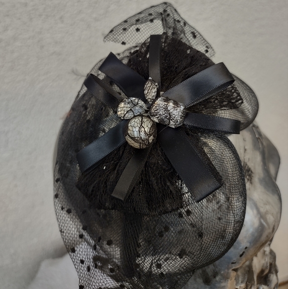 Hand Crafted Rhinestone Headband Fascinator Floral Vintage Retro Party Cosplay - Picture 2 of 7